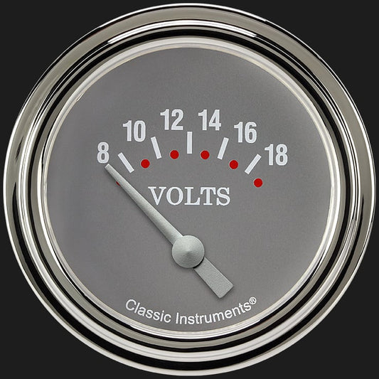 Classic Instruments SG230SLF Silver Gray 2 5/8" Volt Gauge