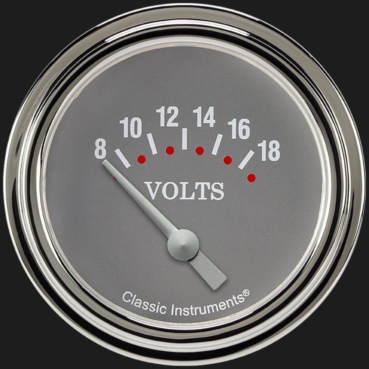 Classic Instruments SG230SLF Silver Gray 2 5/8" Volt Gauge