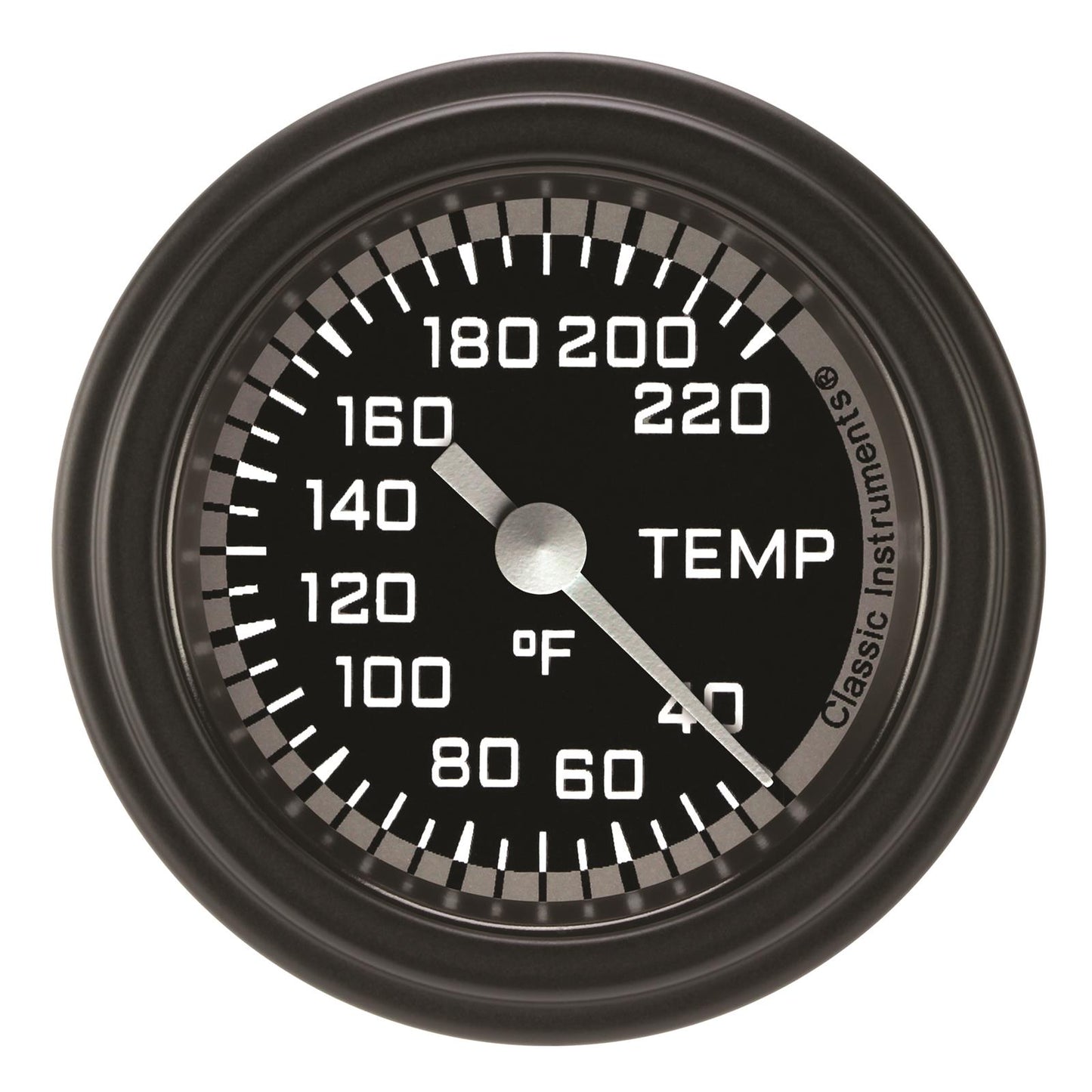 Classic Instruments AX129GBLF Autocross Gray 2 1/8" Stock Eliminator Temp. Gauge