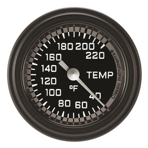 Classic Instruments AX129GBLF Autocross Gray 2 1/8" Stock Eliminator Temp. Gauge