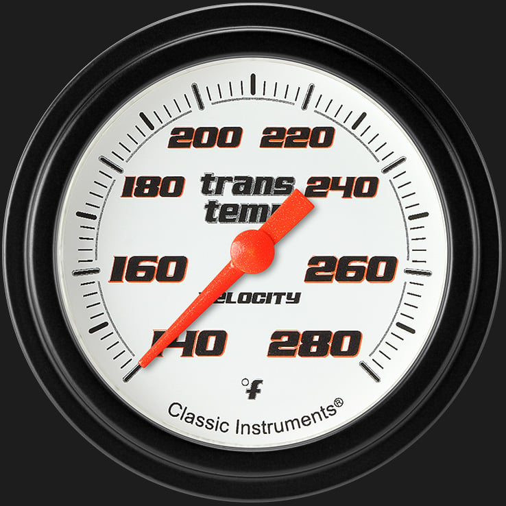 Classic Instruments VS327WBLF Velocity White 2 5/8" Transmission Temperature G
