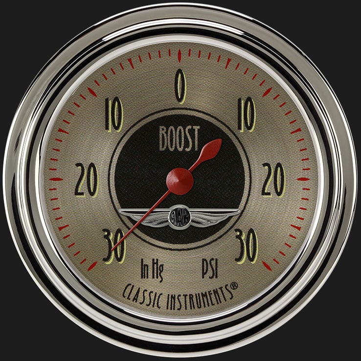 Classic Instruments AN341SLC All American Nickel 2 5/8" Boost/Vac Gauge