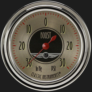 Classic Instruments AN341SLC All American Nickel 2 5/8" Boost/Vac Gauge