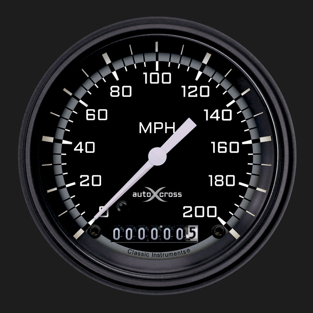Classic Instruments AX57GBLF Autocross Grey - Speedometer Gauge 3-3/8"