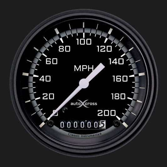 Classic Instruments AX57GBLF Autocross Grey - Speedometer Gauge 3-3/8"