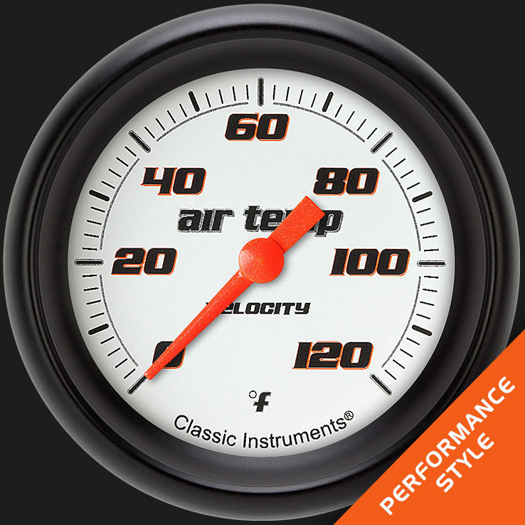Classic Instruments VS399WBPF Velocity White 2 5/8" Outside Air Temp. Gauge