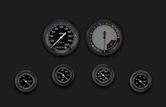 Classic Instruments AX101GBLF AutoCross Gray Six Gauge Set 101