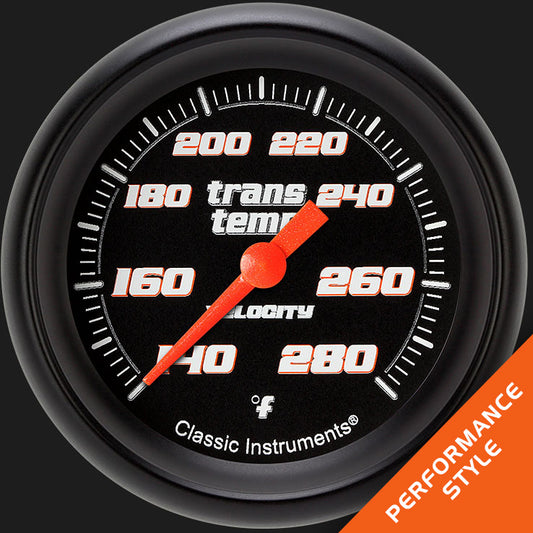 Classic Instruments VS327BBPF Velocity Black 2 5/8" Transmission Temperature G
