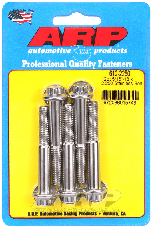 ARP 612-2250 5/16-18 X 2.250 12PT SS Bolts