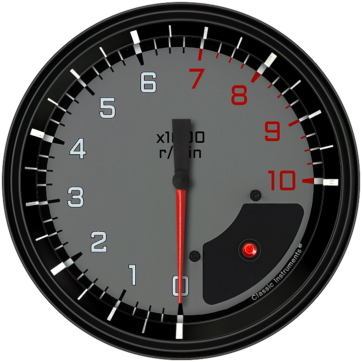 Classic Instruments AX71GBLF Autocross Grey - Tachometer 8K RPM 4-5/8"