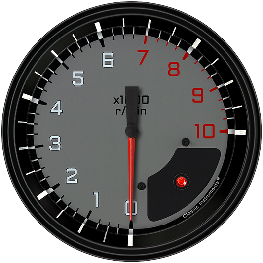 Classic Instruments AX71GBLF Autocross Grey - Tachometer 8K RPM 4-5/8"