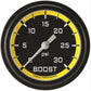 Classic Instruments AX342YBLF Autocross Yellow 2 5/8" Boost Gauge, 30 psi