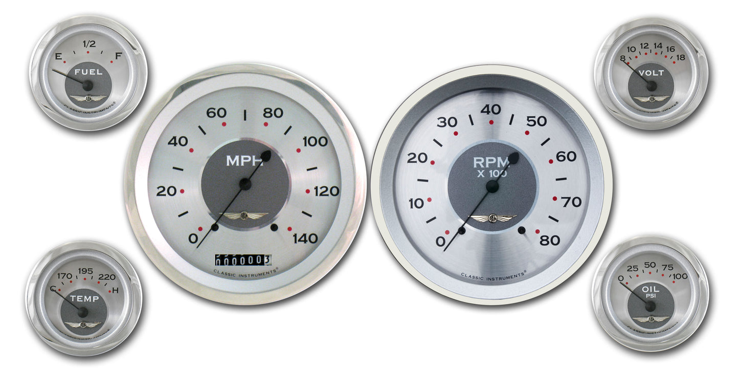 Classic Instruments AW51SRC All American 4 - 5/8" Speedo & Tach, 2-1/8" Fuel, Oi