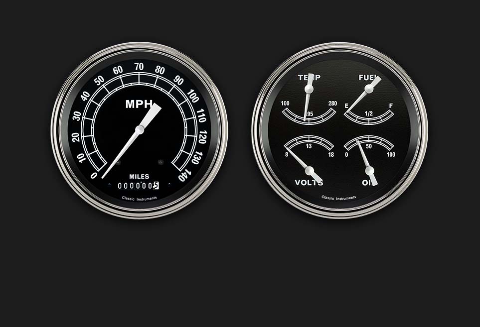 Classic Instruments TR52SLF Traditional 4 - 5/8" Speedo & Quad