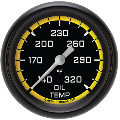 Classic Instruments AX328YBPF Autocross Yellow 2 5/8" Oil Temperature Gauge