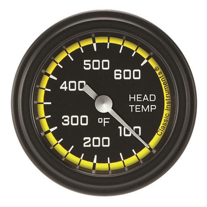 Classic Instruments AX197YBLF Autocross Yellow 2 1/8" Cylinder Head Temp. Gauge