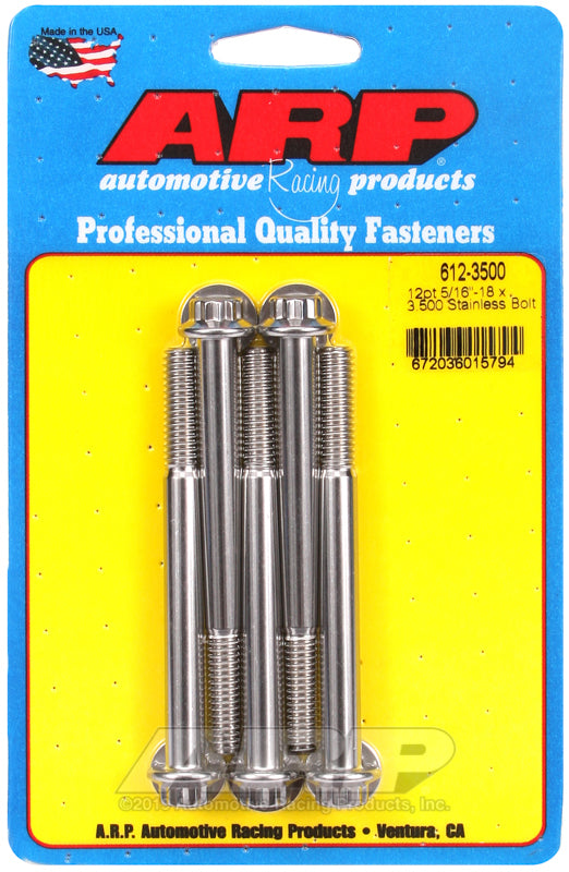 ARP 612-3500 5/16-18 X 3.500 12PT SS Bolts