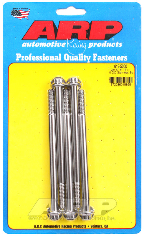 ARP 612-5000 5/16-18 X 5.000 12PT SS Bolts