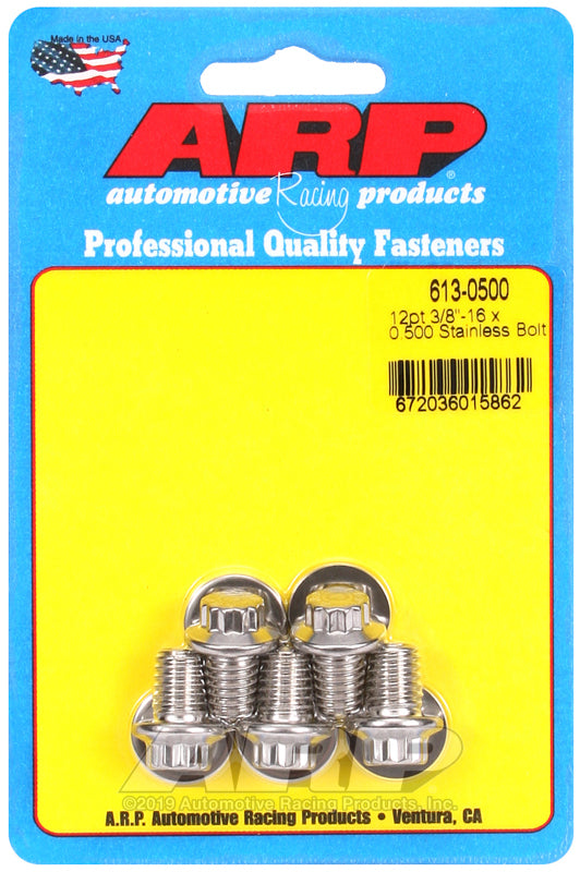 ARP 613-0500 3/8-16 X 0.500 12PT SS Bolts
