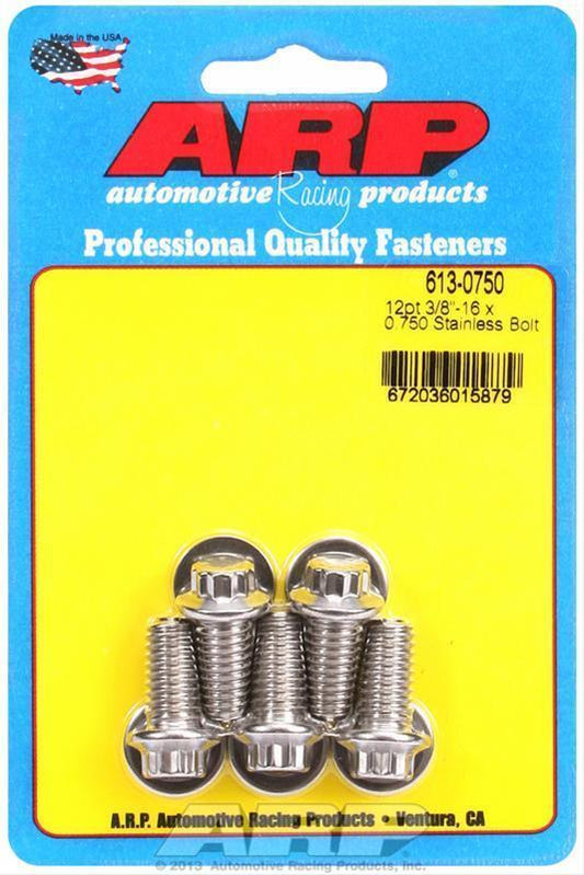 ARP 613-0750 3/8-16 X 0.750 12PT SS Bolts