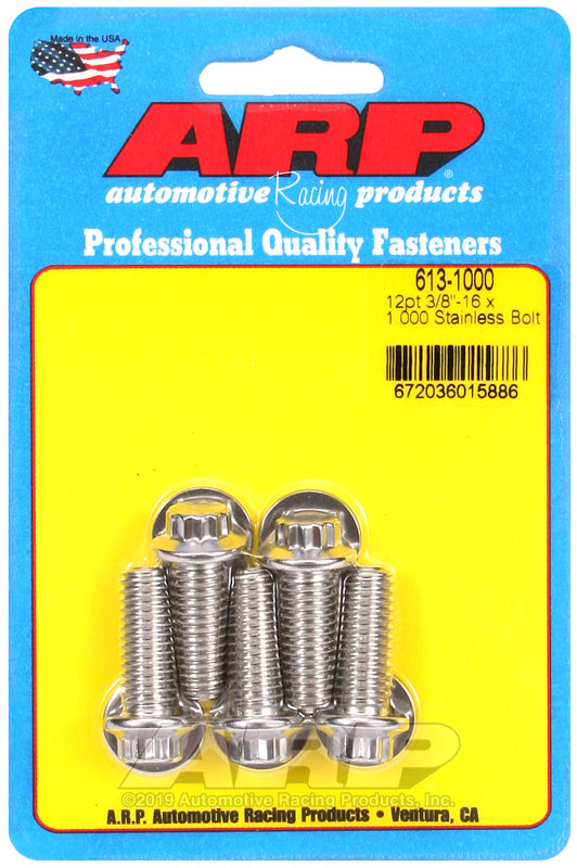 ARP 613-1000 3/8-16 X 1.000 12PT SS Bolts