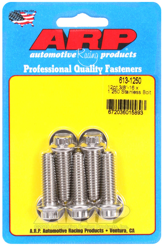 ARP 613-1250 3/8-16 X 1.250 12PT SS Bolts