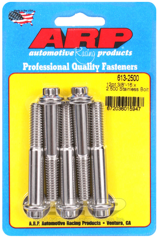 ARP 613-2500 3/8-16 X 2.500 12PT SS Bolts