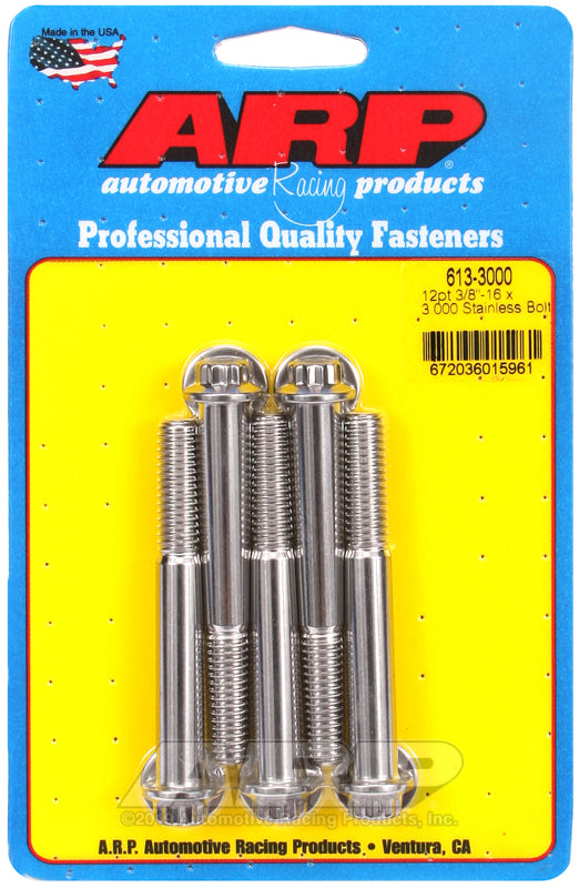 ARP 613-3000 3/8-16 X 3.000 12PT SS Bolts