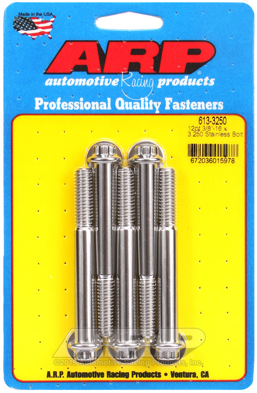 ARP 613-3250 3/8-16 X 3.250 12PT SS Bolts