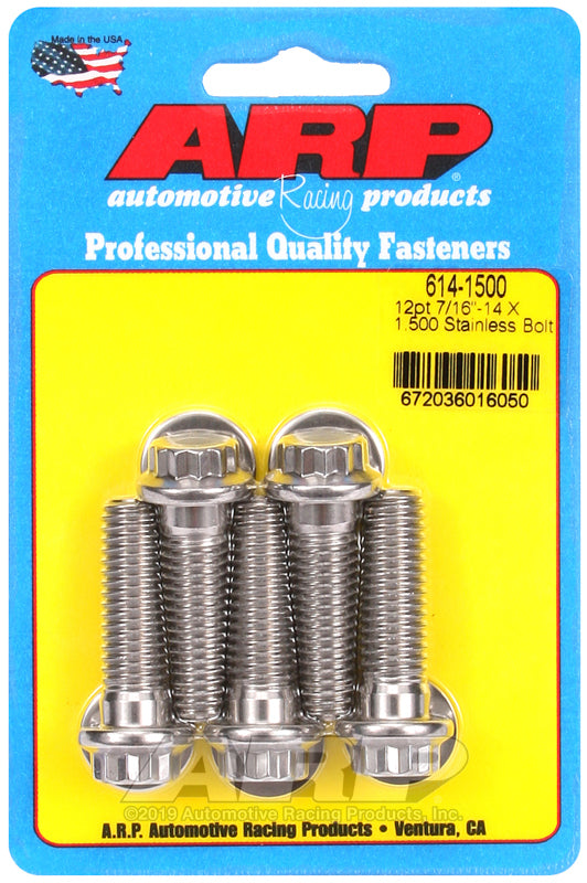 ARP 614-1500 7/16-14 X 1.500 12PT 1/2 Wrenching SS Bolts