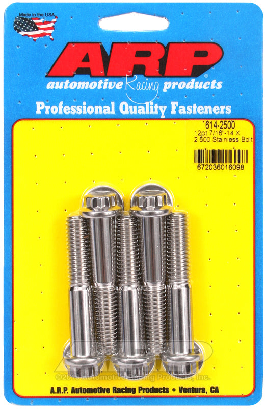 ARP 614-2500 7/16-14 X 2.500 12PT 1/2 Wrenching SS Bolts