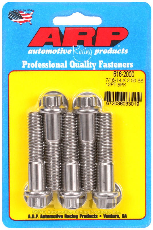ARP 616-2000 7/16-14 X 2.000 12PT SS Bolts
