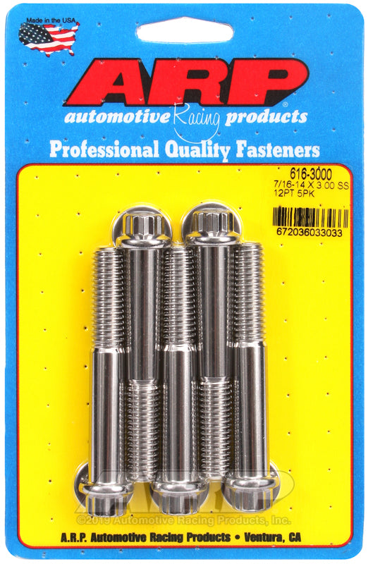 ARP 616-3000 7/16-14 X 3.000 12PT SS Bolts