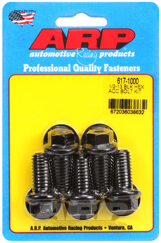 ARP 617-1000 1/2-13 X 1.000 Hex Black Oxide Bolts