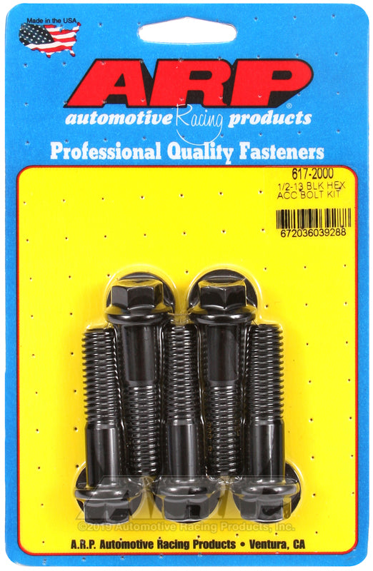 ARP 617-2000 1/2-13 X 2.000 Hex Black Oxide Bolts