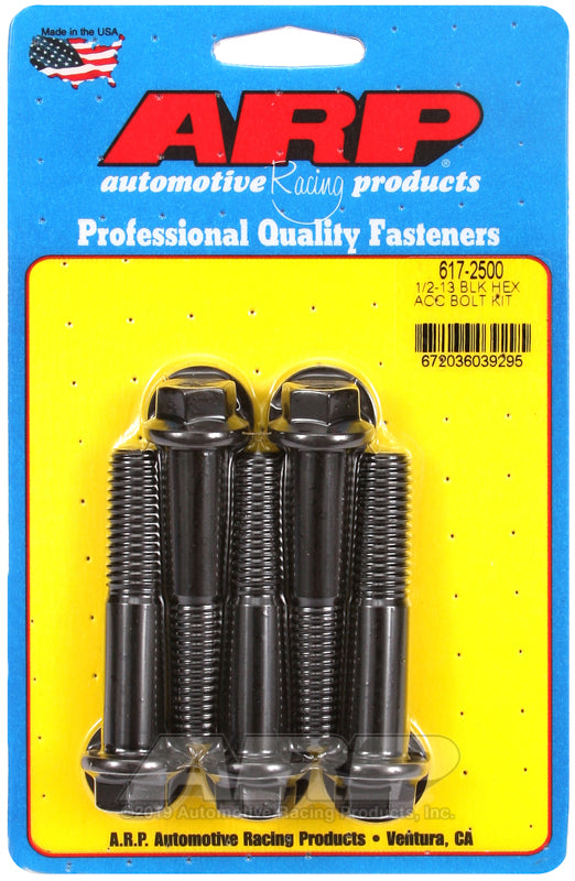 ARP 617-2500 1/2-13 X 2.500 Hex Black Oxide Bolts