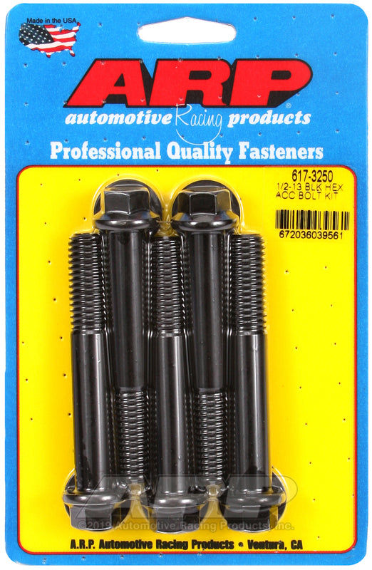 ARP 617-3250 1/2-13 X 3.250 Hex Black Oxide Bolts