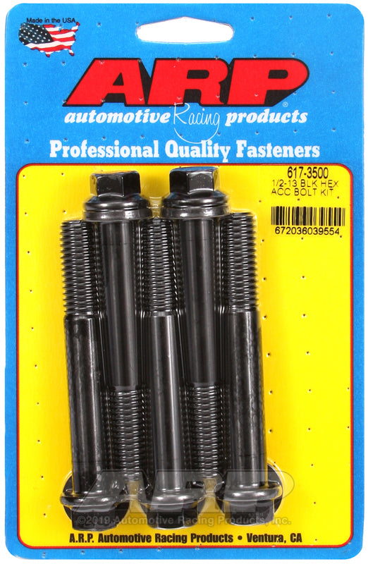 ARP 617-3500 1/2-13 X 3.500 Hex Black Oxide Bolts