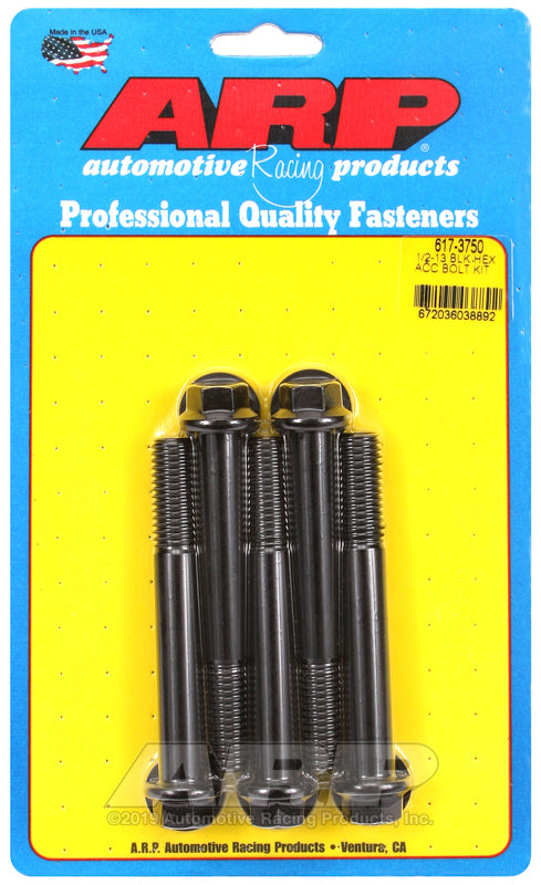 ARP 617-3750 1/2-13 X 3.750 Hex Black Oxide Bolts