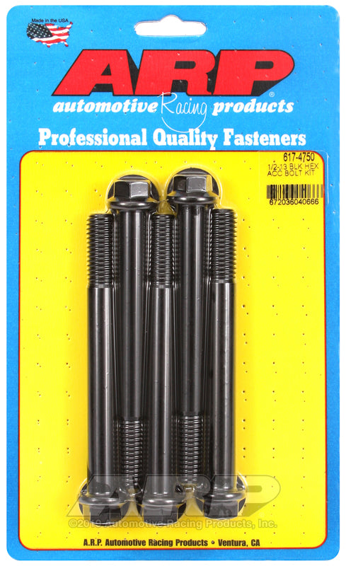 ARP 617-4750 1/2-13 X 4.750 Hex Black Oxide Bolts