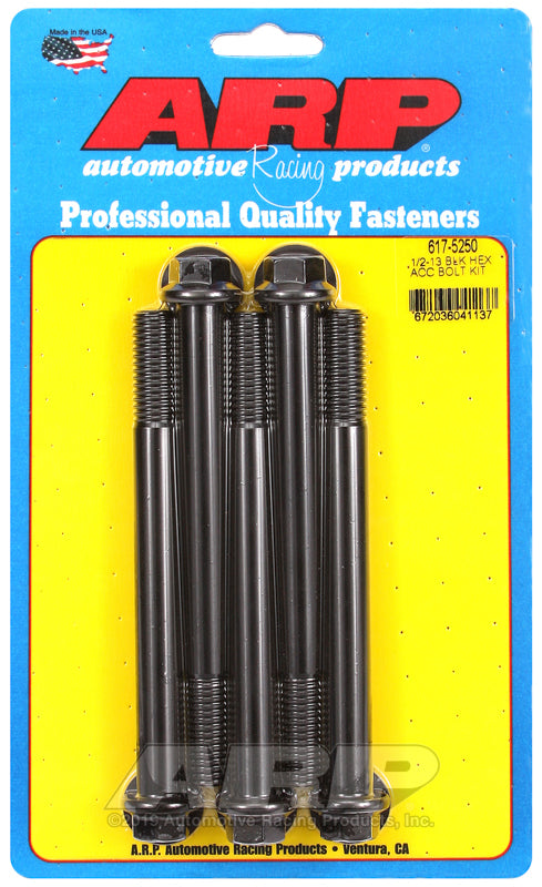 ARP 617-5250 1/2-13 X 5.250 Hex Black Oxide Bolts