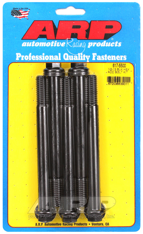 ARP 617-5500 1/2-13 X 5.500 Hex Black Oxide Bolts