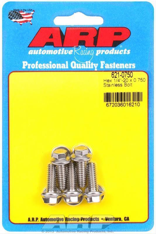 ARP 621-0750 1/4-20 X 0.750 Hex SS Bolts