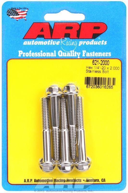 ARP 621-2000 1/4-20 X 2.000 Hex SS Bolts