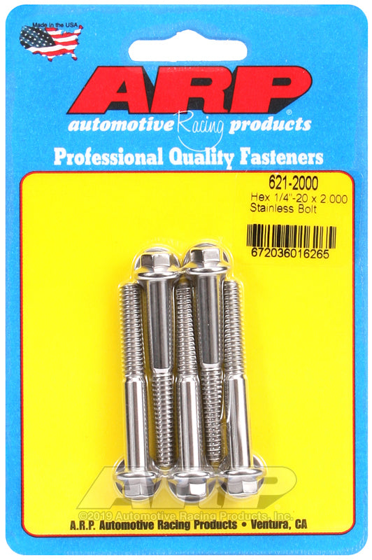 ARP 621-2000 1/4-20 X 2.000 Hex SS Bolts