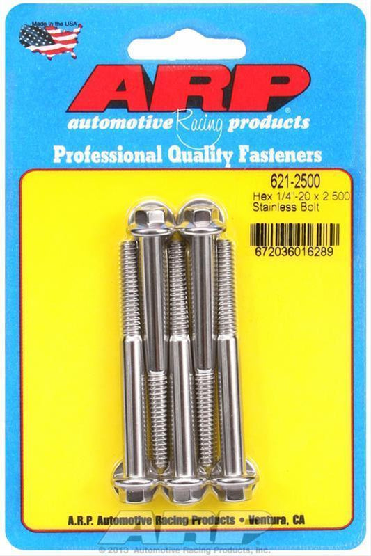 ARP 621-2500 1/4-20 X 2.500 Hex SS Bolts