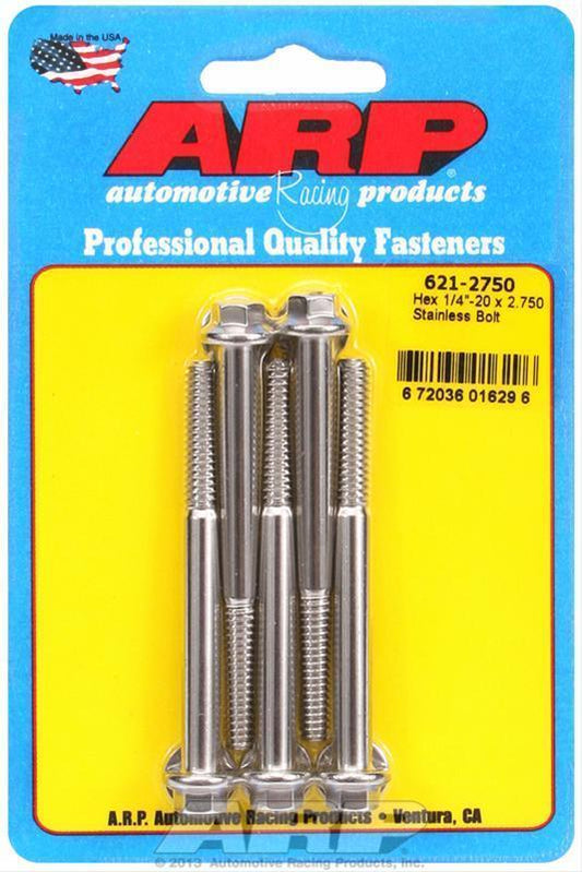 ARP 621-2750 1/4-20 X 2.750 Hex SS Bolts