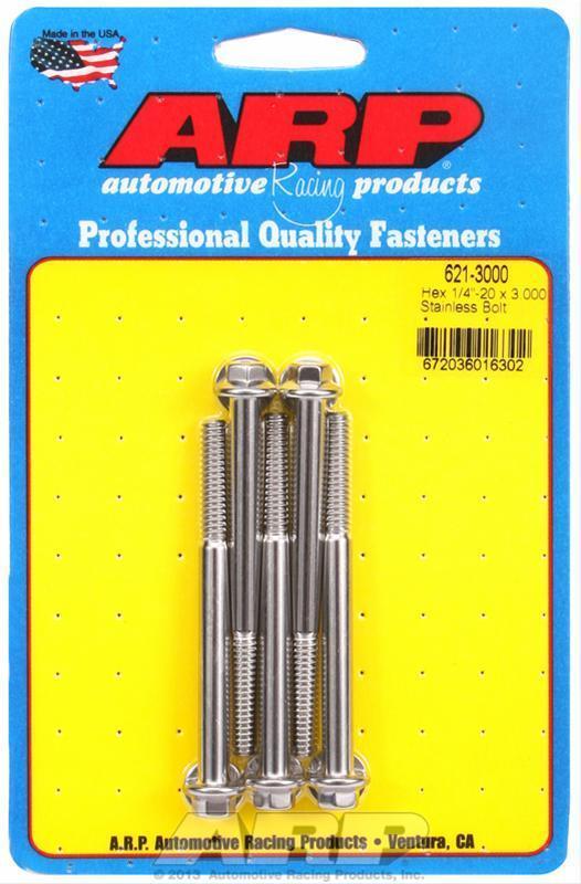 ARP 621-3000 1/4-20 X 3.000 Hex SS Bolts