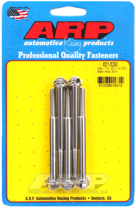 ARP 621-3250 1/4-20 X 3.250 Hex SS Bolts