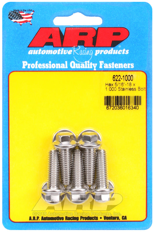 ARP 622-1000 5/16-18 X 1.000 Hex SS Bolts